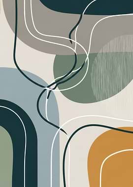 Abstract Mid-Century Modern Art