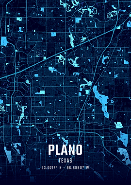 Plano Texas Midnight City Map
