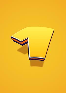 Number one with Blue and Orange Trim