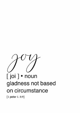 Joy Definition with Bible Verse black and white