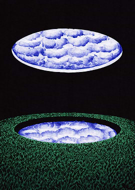 Surreal Landscape with Clouds