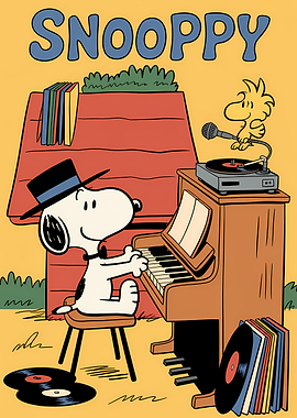 Snoopy and Woodstock Making Music