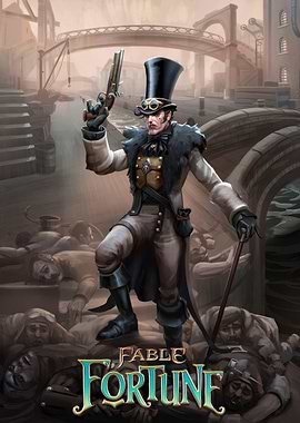 Steampunk Man with Gun and Cane