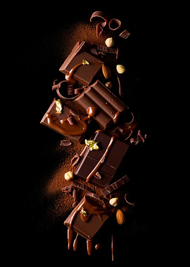 Gourmet Chocolate Bars with Drizzle and Nuts