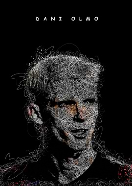 Dani Olmo Scribble Portrait