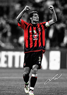 Paolo Maldini celebrating a goal