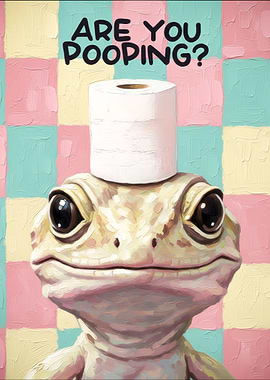 funny Lizard with Toilet Paper