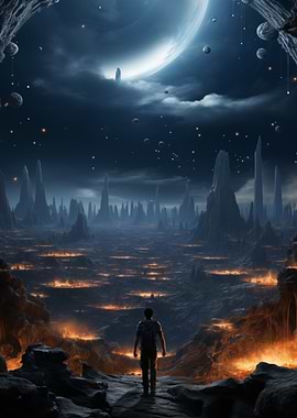 Man and alien landscape