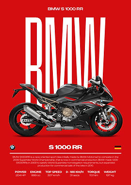 BMW S 1000 RR Motorcycle Poster