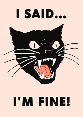 Angry Black Cat I Said I'm Fine