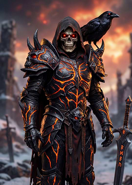 Grim Reaper Warrior with Raven