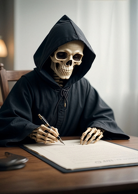 Grim Reaper Signing Document