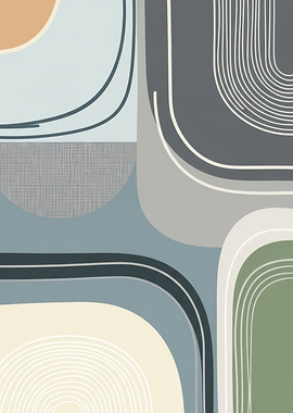 Abstract Geometric Shapes with Curved Lines