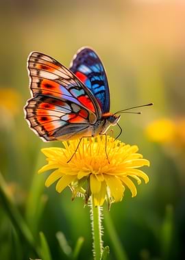 Butterfly on a Yellow Flower