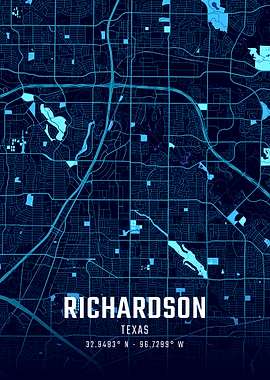 Richardson Texas Midnight City Map