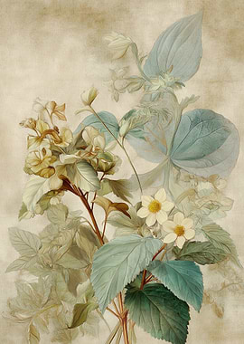 Vintage Botanical Illustration of Flowers