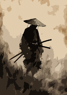 Samurai Warrior with Swords