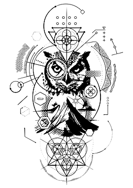 Geometric Owl Tattoo Design