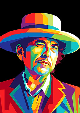 Colorful Bob Dylan Portrait