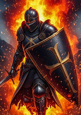 Knight in Fiery Armor