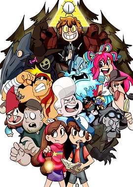 Gravity Falls Characters and Bill Cipher