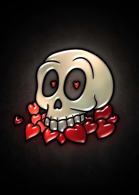 Skull with Hearts