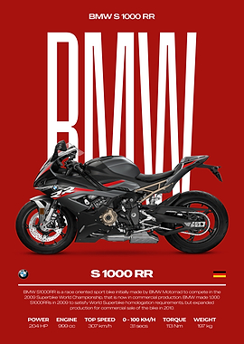 BMW S 1000 RR Motorcycle Poster
