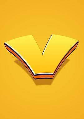 Yellow Letter V Logo