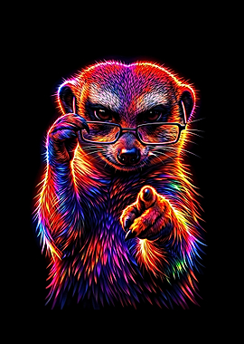 Neon Meerkat Pointing