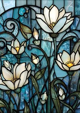 Stained Glass Floral Design