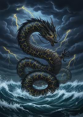 Dragon in a Stormy Sea
