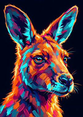 Vibrant Kangaroo Portrait