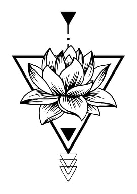 Geometric Lotus Flower Tattoo Design