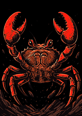 Monster Red Crab Illustration