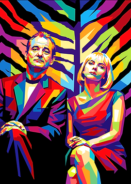 Bill Murray and Scarlett Johansson Pop Art