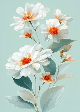 White and Orange Floral Arrangement