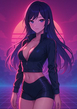 Anime Girl in Retro Style