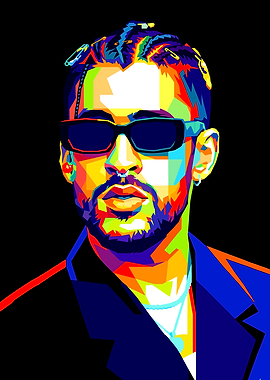 Bad Bunny Pop Art Portrait