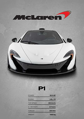 McLaren P1 Car Poster