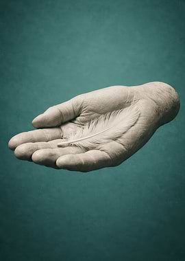 Hand Holding a Feather