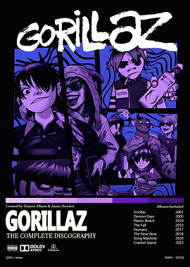 Gorillaz The Complete Discography Poster