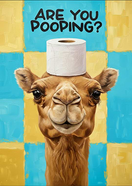 funny Camel with Toilet Paper
