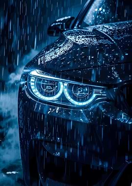 Car Headlights in Rain