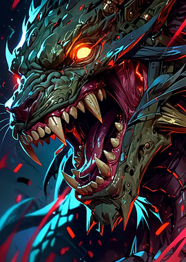 Fierce Dragon Head Close-up