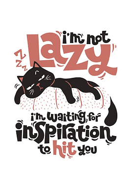 Lazy Cat Waiting for Inspiration