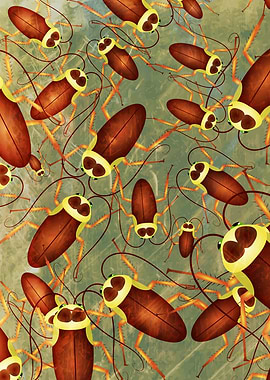 Grunge Cockroach Background Pattern