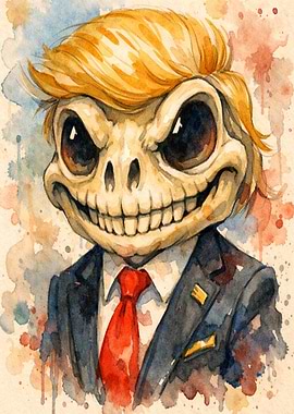 DJT Frog Skeleton in a Suit