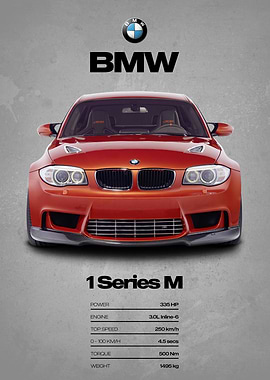 BMW 1 Series M Car Poster