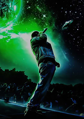 Don Toliver Rapper Performing on Stage with Space Background