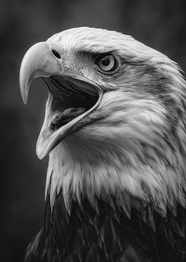 Bald Eagle Screaming Close-up